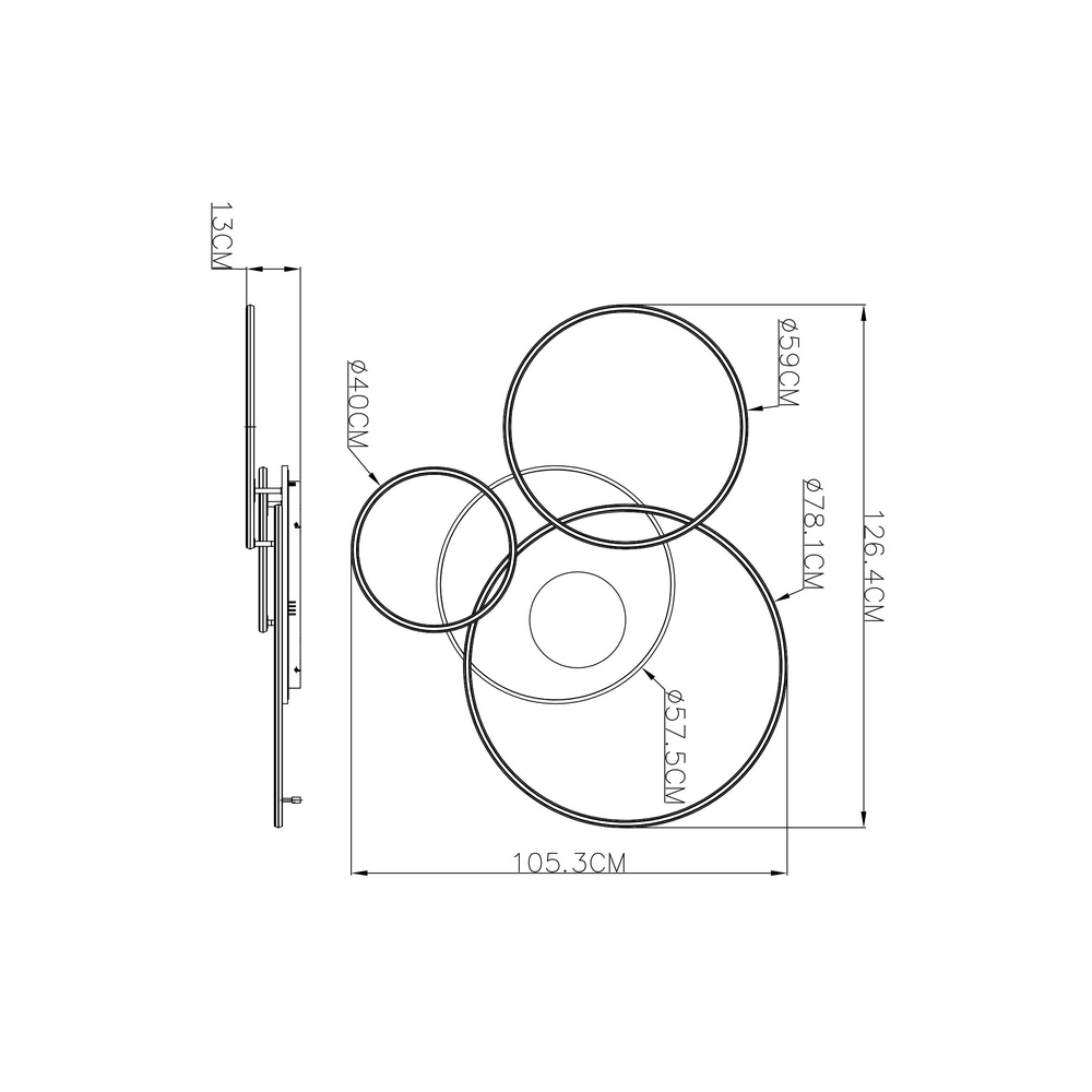 Moderne Deckenlampe Invertina Weiß 126 cm Globo 9007371576043
