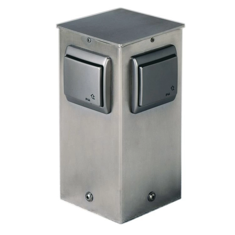 Garten Steckdose Plugpole 4-Wege 25 cm Edelstahl