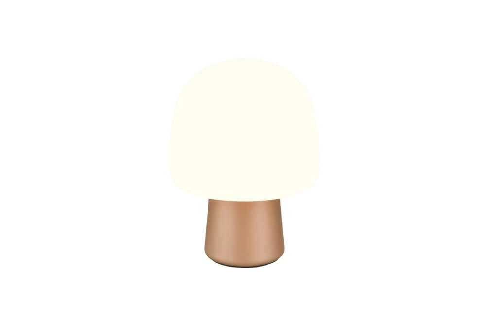 Pilz-Tischlampe Steen Kaffee mit weißem Glas Trio 4017807616477