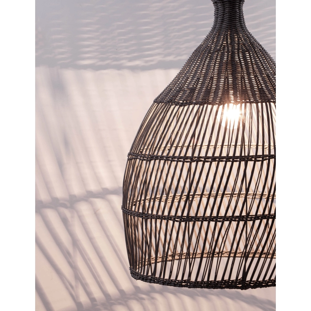 Graue Pendelleuchte Destin Rattan Ø 42cm