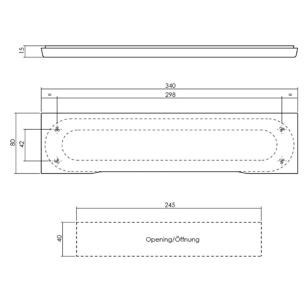 Zugluftschutz geschlossen Posta gerader Edelstahl Intersteel 8714186171691
