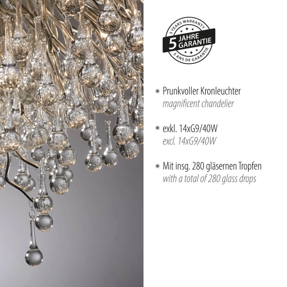 Kronleuchter Icicle Metall 100cm Paul Neuhaus 4012248352113