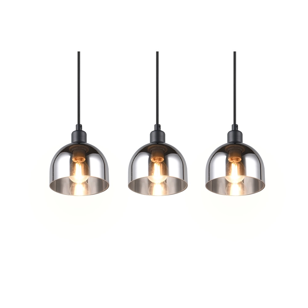 Schwarze Pendelleuchte Molly 3-flammiges Weißglas Trio 4017807618082