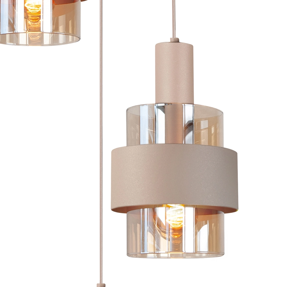 3-flammige Pendelleuchte Marrone sandbraun Highlight 8718379051357