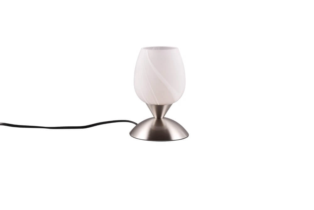 Tischlampe aus Nickel Cup Ii weißes Glas Trio 4017807551488