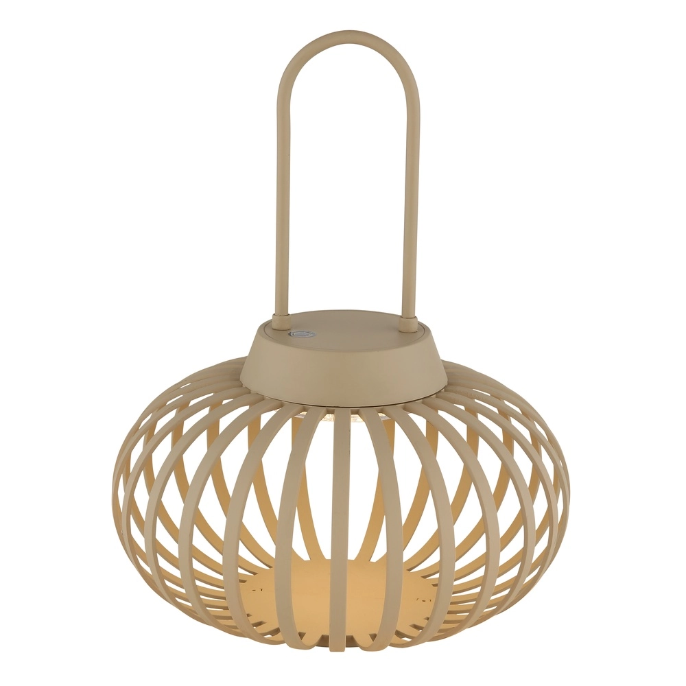 Moderne Tischleuchte Allegra Sand Braun Wiederaufladbar Globo 9007371525584