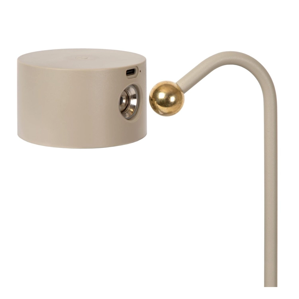 Wiederaufladbare Schreibtischlampe Jolan taupe Lucide 5411212461100