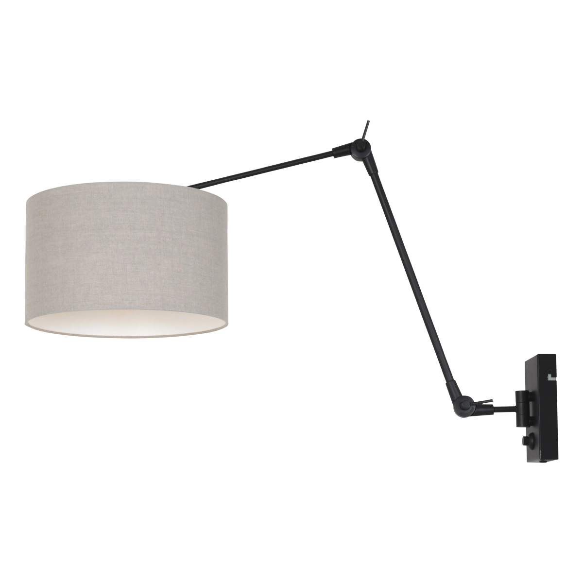 Wandleselampe Prestige Chic schwarz mit 30 cm taupefarbenem Lampenschirm