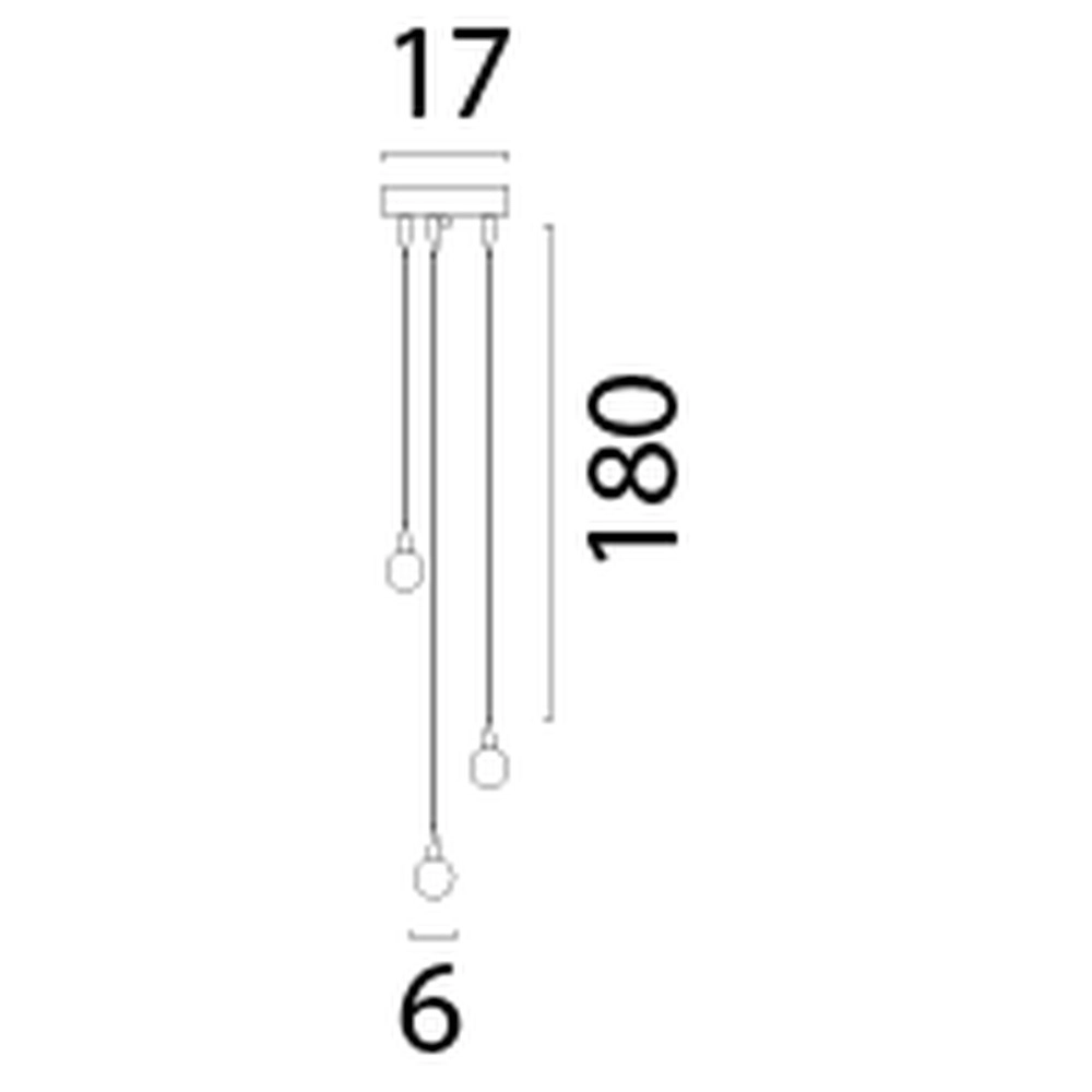 3-Licht Pendellampe Talana schwarz Ø 17cm DTW Masterlight 8718121352183