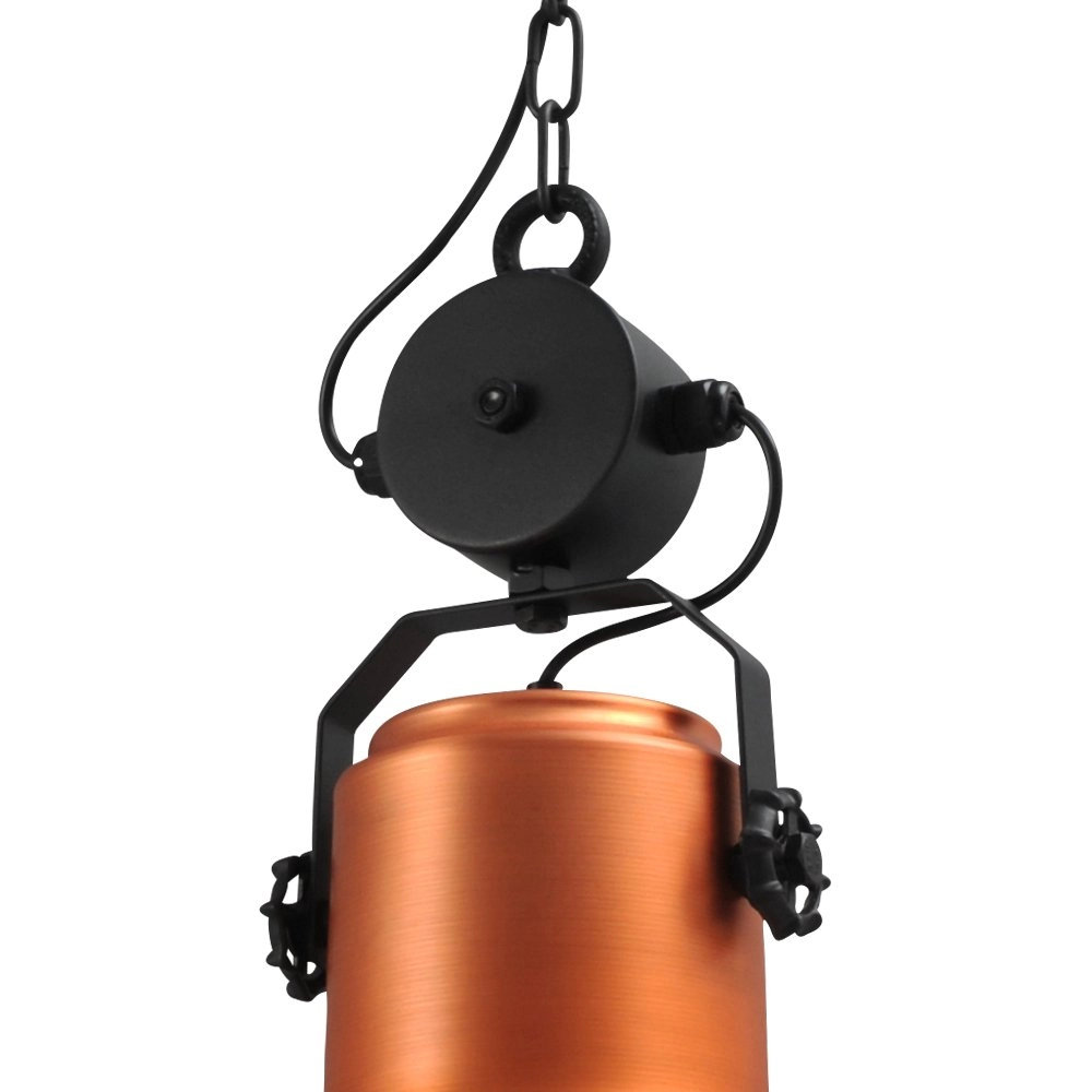 Pendelleuchte Industria 58 Retro schwarz mit Kupferhaube Masterlight 8718121233000