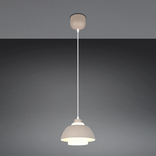 Design-Pendellampe Tilos sandbraun Ø 23 cm