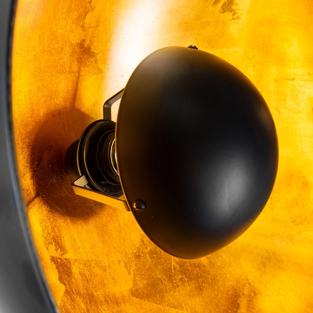 Stativ-Bodenlampe Timo Schwarz mit Gold Globo 4048194068891