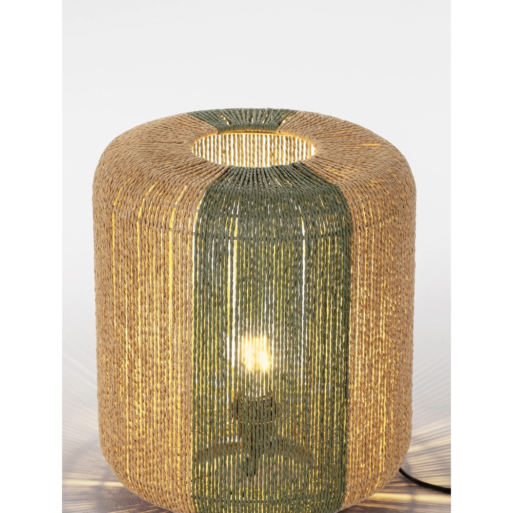 Tischlampe Dena Ø 33cm braun mit grün Lyora 5212017477392
