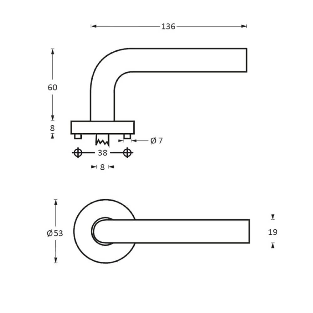 Türklinke Lisa Rosette mit Grat Edelstahl Intersteel 8714186129913