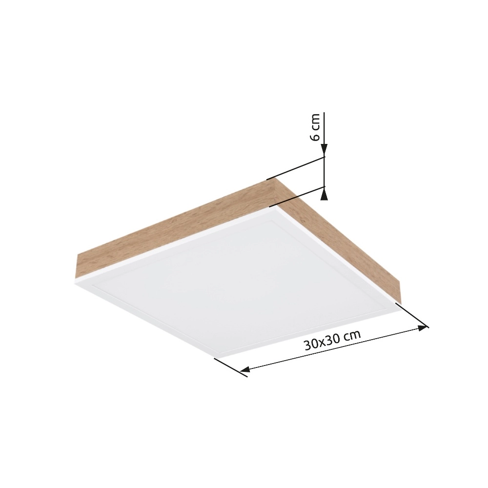 Design-Deckenlampe Doro 30 x 30 cm Holz Globo 9007371457151