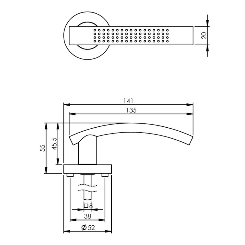 Türklinke William Rosette nickel matt Intersteel 8714186143964