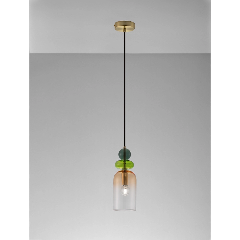 Farbige Pendelleuchte Murano Orange Lyora 5212017434203
