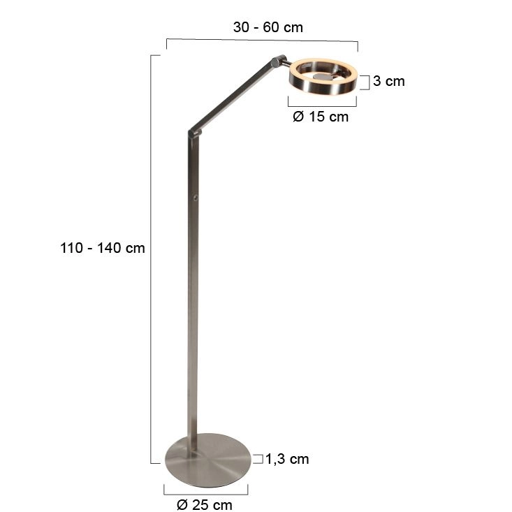 Design-Leselampe Ringlux gebürstetes Metall Steinhauer 8712746180886