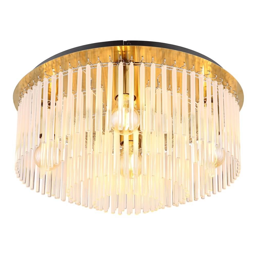 Goldene Deckenleuchte Gorley mit Glas Ø 50cm