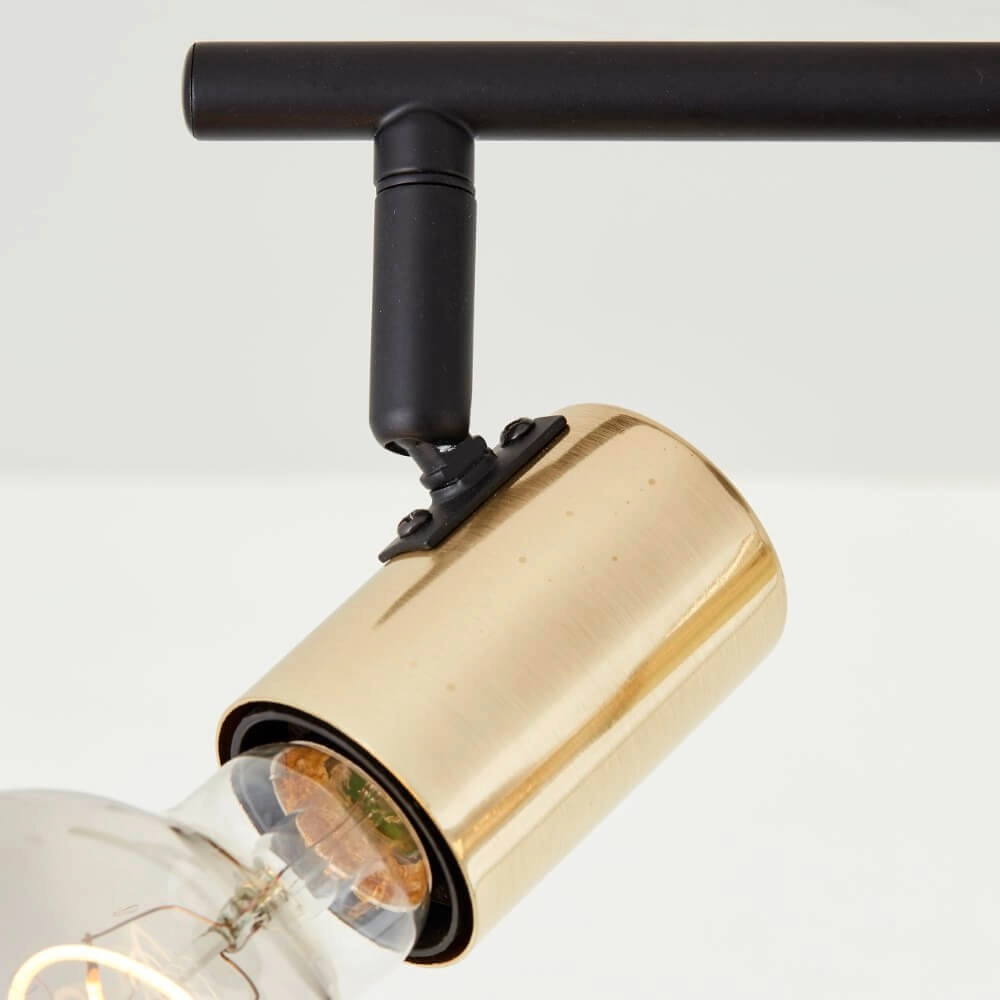Schwarz mit goldener Deckenlampe Kerry 3-flammig Brilliant 4004353409042