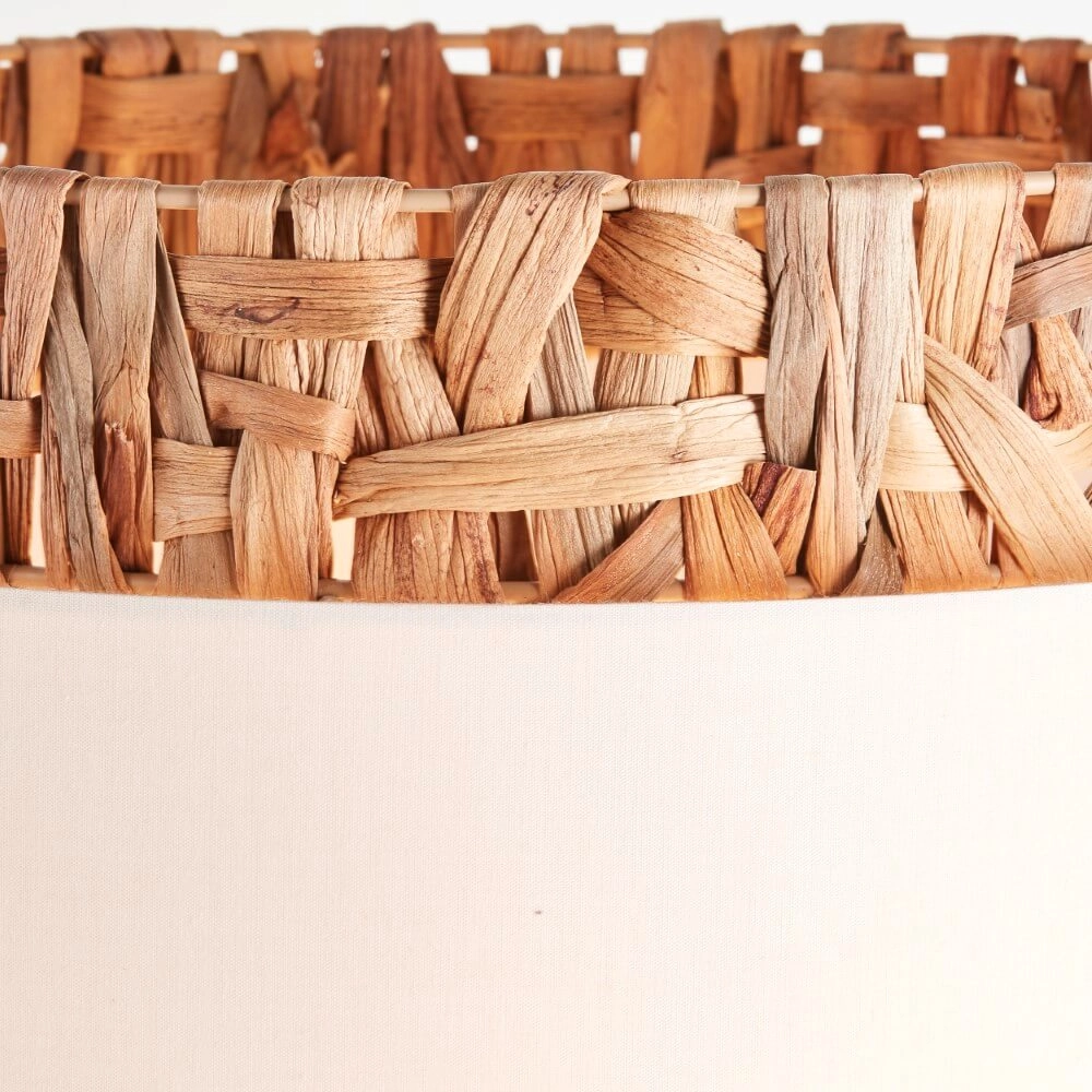 Deckenleuchte Waterlilly Rattan mit weißem Stoff Brilliant 4004353411946