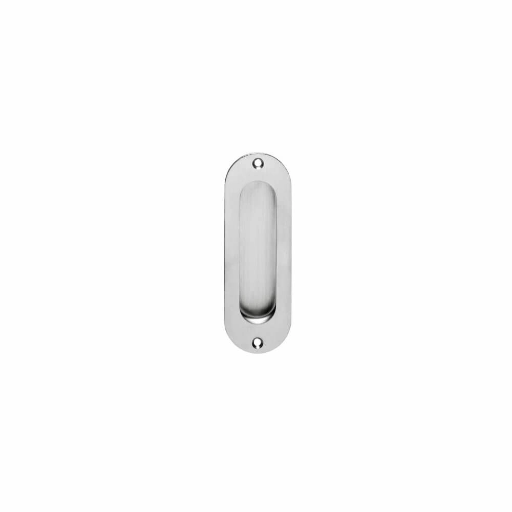Türschiebegriff oval Alvro 12x4cm Schraubenloch aus Edelstahl
