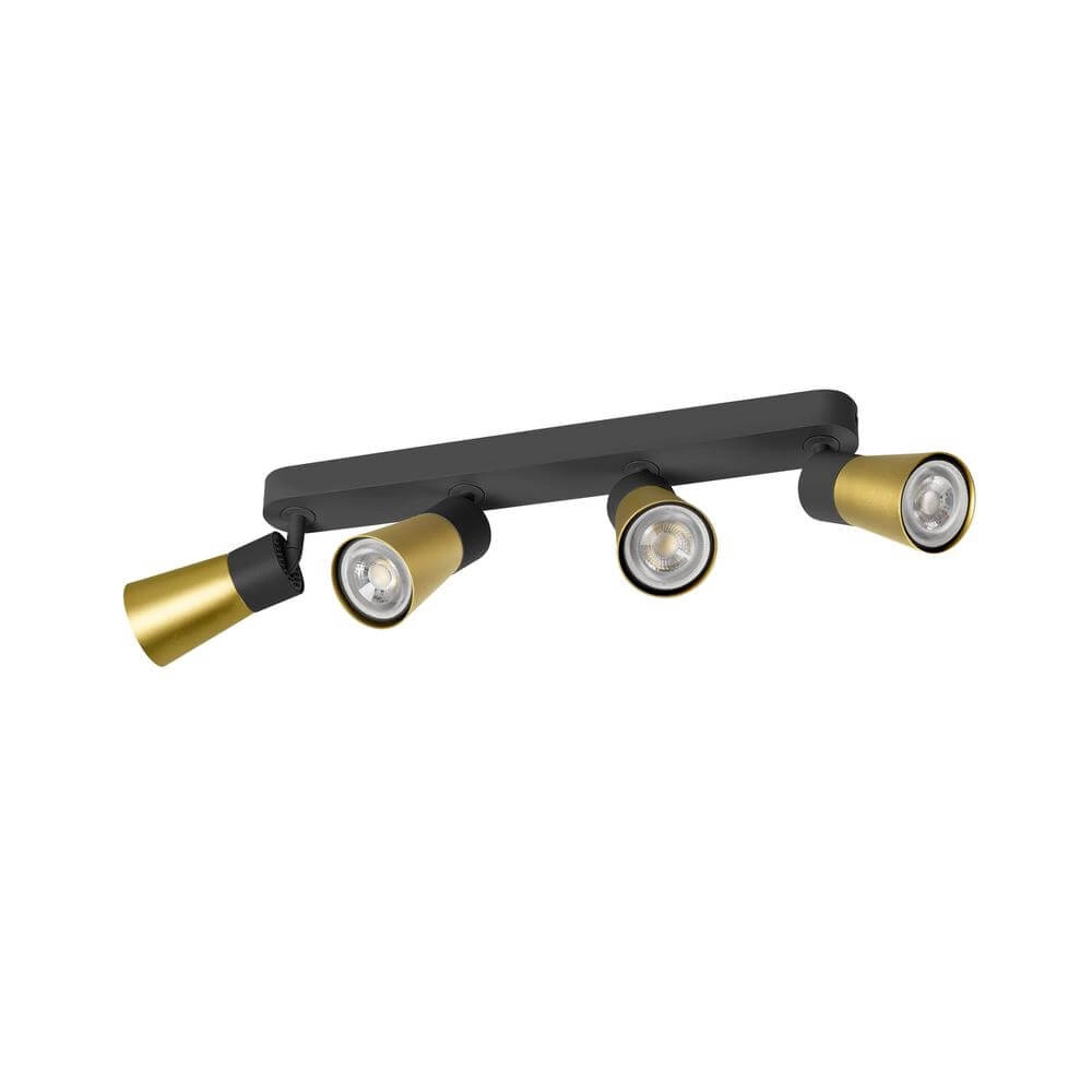 Spott Puri 2.0 Cone Schwarz-Gold 4-Lichter SLV 4024163293778