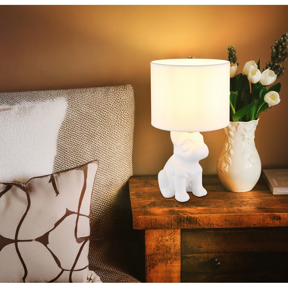 Tischlampe Dogo Hund White mit Mütze Globo 9007371569687