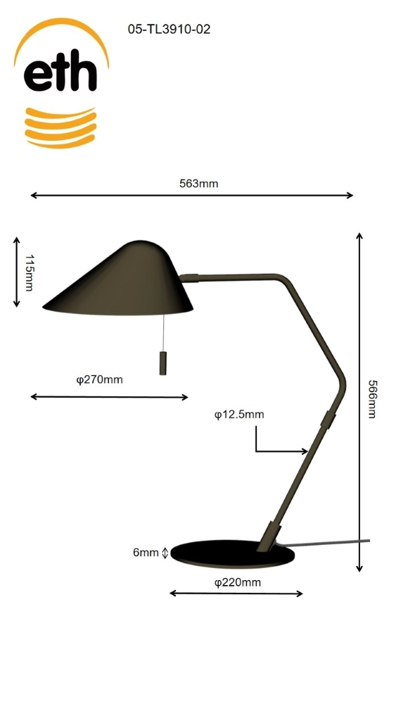 Design-Tischlampe Lotte Anodic Brown ETH 8720195310396