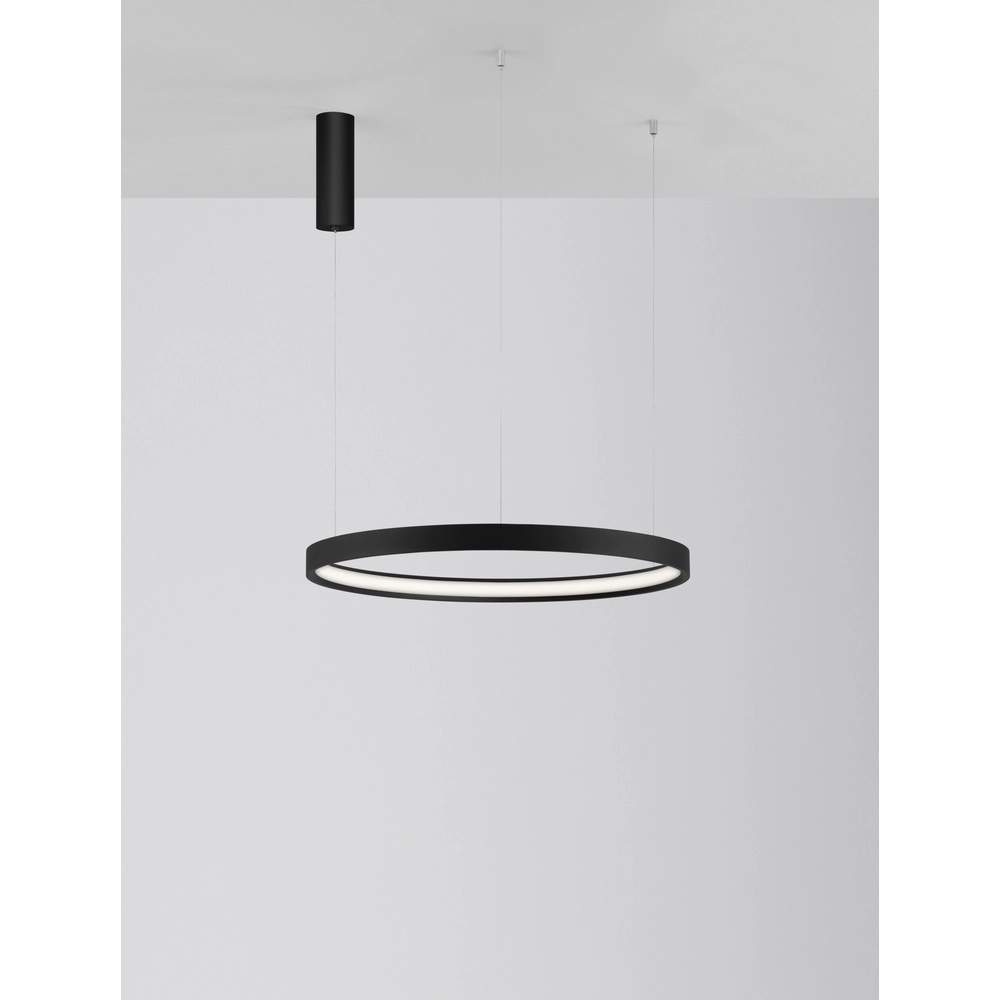 Runde Pendelleuchte Perrine schwarz Ø 60cm Lyora 5212017438416