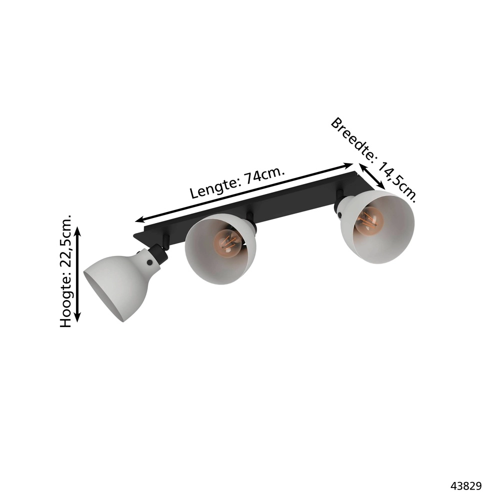 Graue Deckenlampe Matlock 3x E27 – Design Eglo 9002759438296