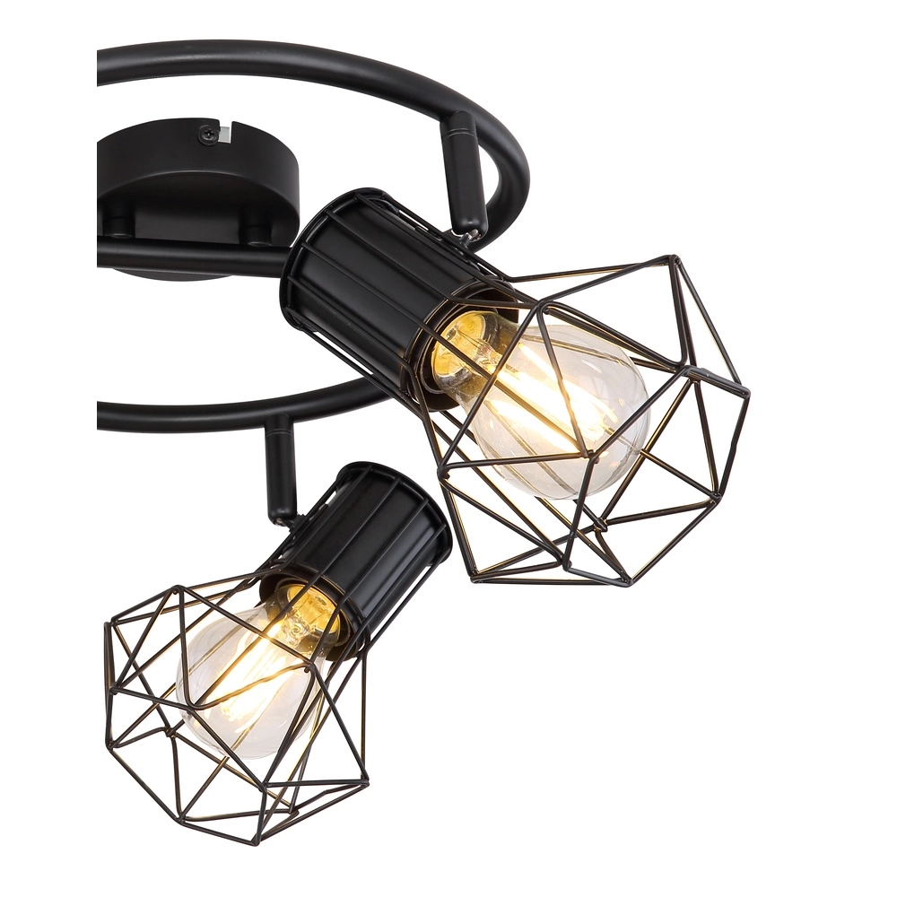 Runde Deckenlampe Priska 3-Licht Schwarz Globo 9007371403172