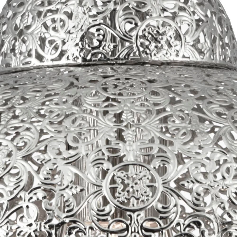 Hängelampe im marokkanischen Stil Fretwork Edelstahl Searchlight 5053423018706