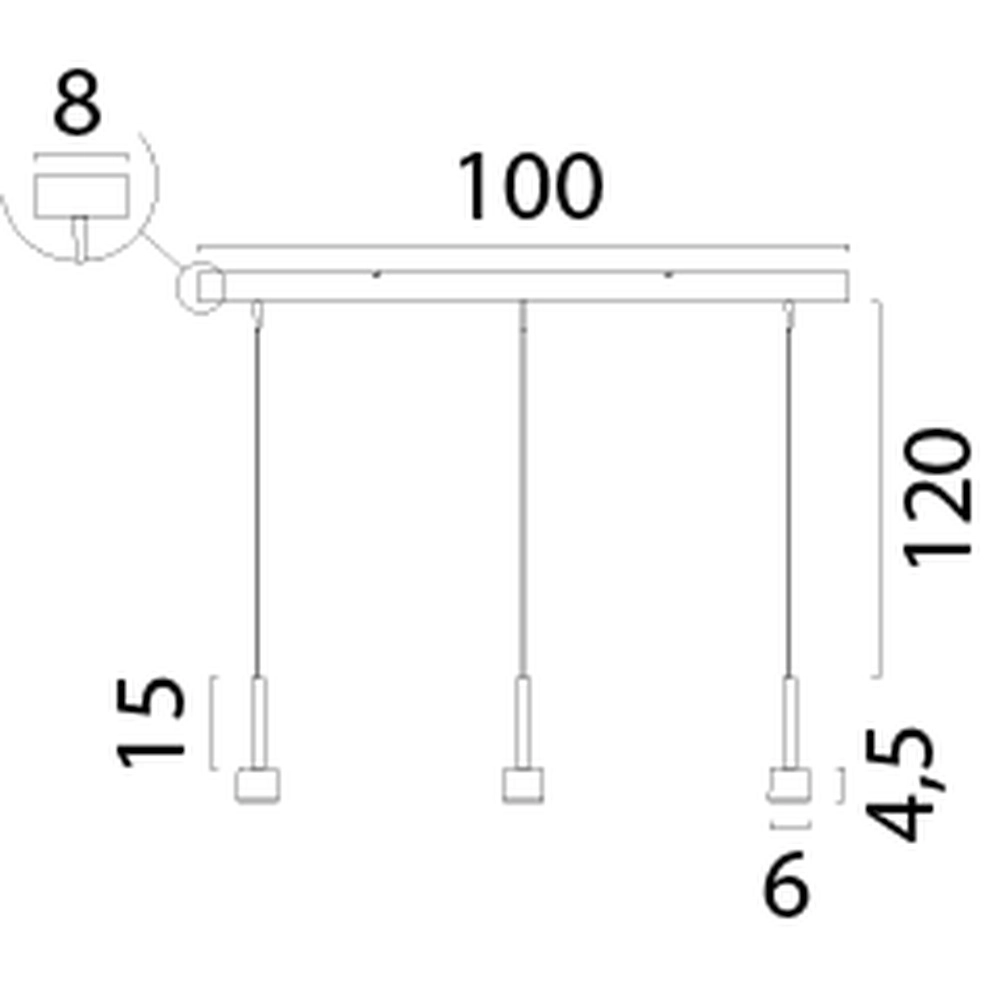 3-Licht Pendellampe Fabro LED – Mattes Gold Masterlight 8718121316956