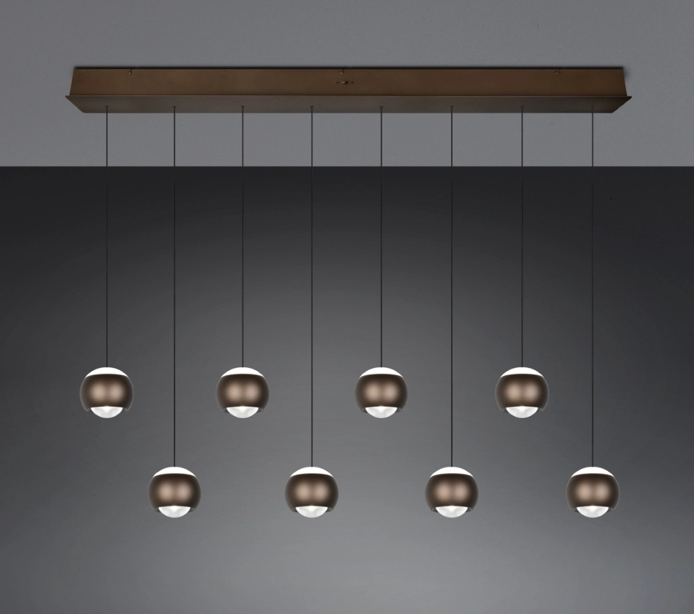 8-Licht LED-Pendellicht Orbit Esstisch – Platinbraun Trio 4017807686616