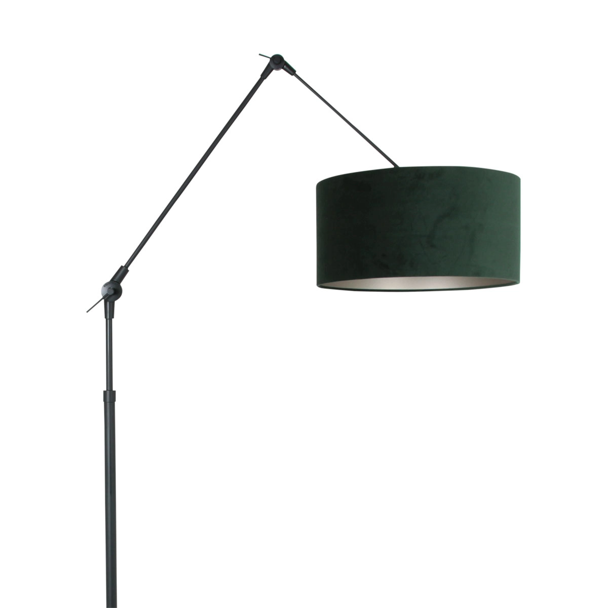 Stehleselampe Prestige Chic Schwarz mit 40 cm grünem Samtschirm Steinhauer 8712746145854