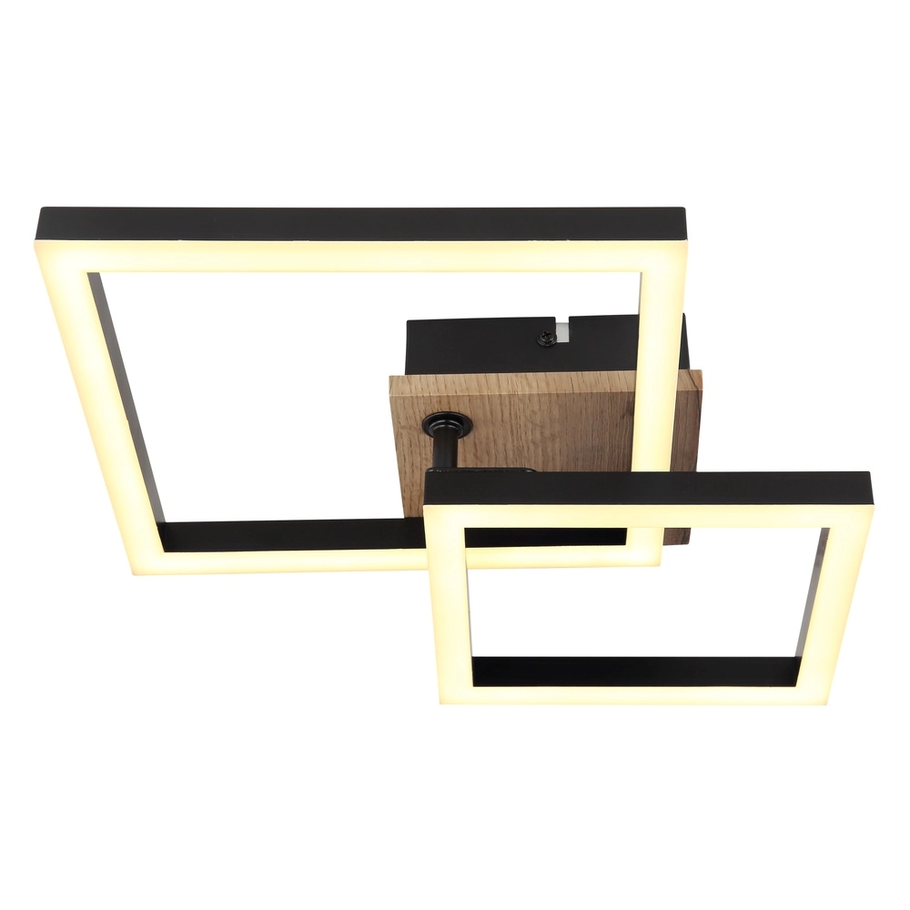 Deckenlampe Bard Schwarz mit Holz Globo 9007371455188