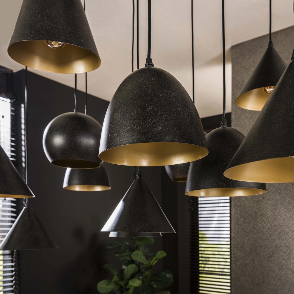 XXL-Pendellampe Metal 18-Licht - Schwarz Lyora 8716803512313