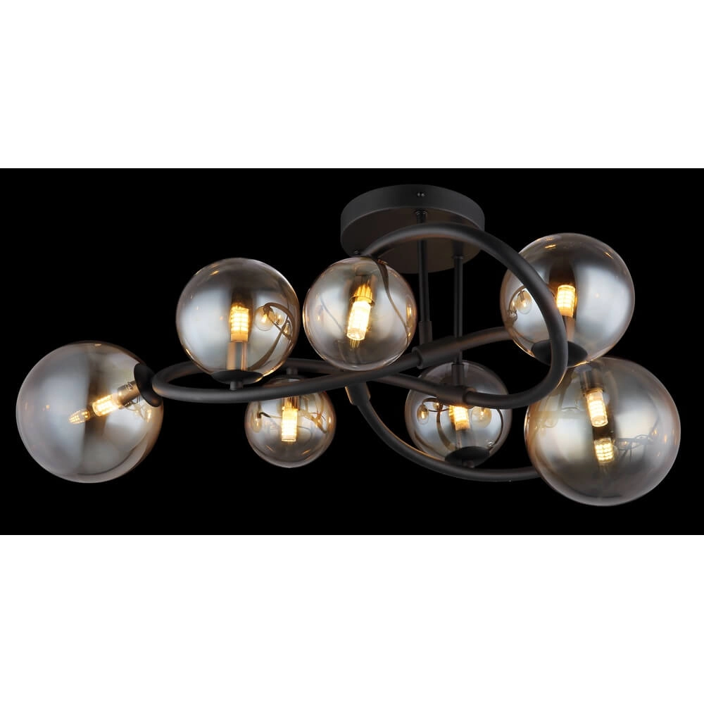 Schwarze Deckenleuchte Tuberius Bauform 7-flammig Globo 9007371446445