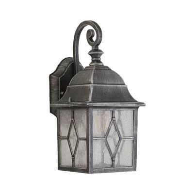 Klassische Wandleuchte Genoa Down schwarz silber Searchlight 5013874310484