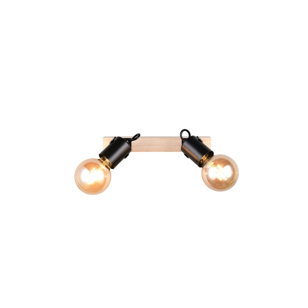 Doppeldeckenlampe Lynar Schwarz mit Holz Trio 4017807670721