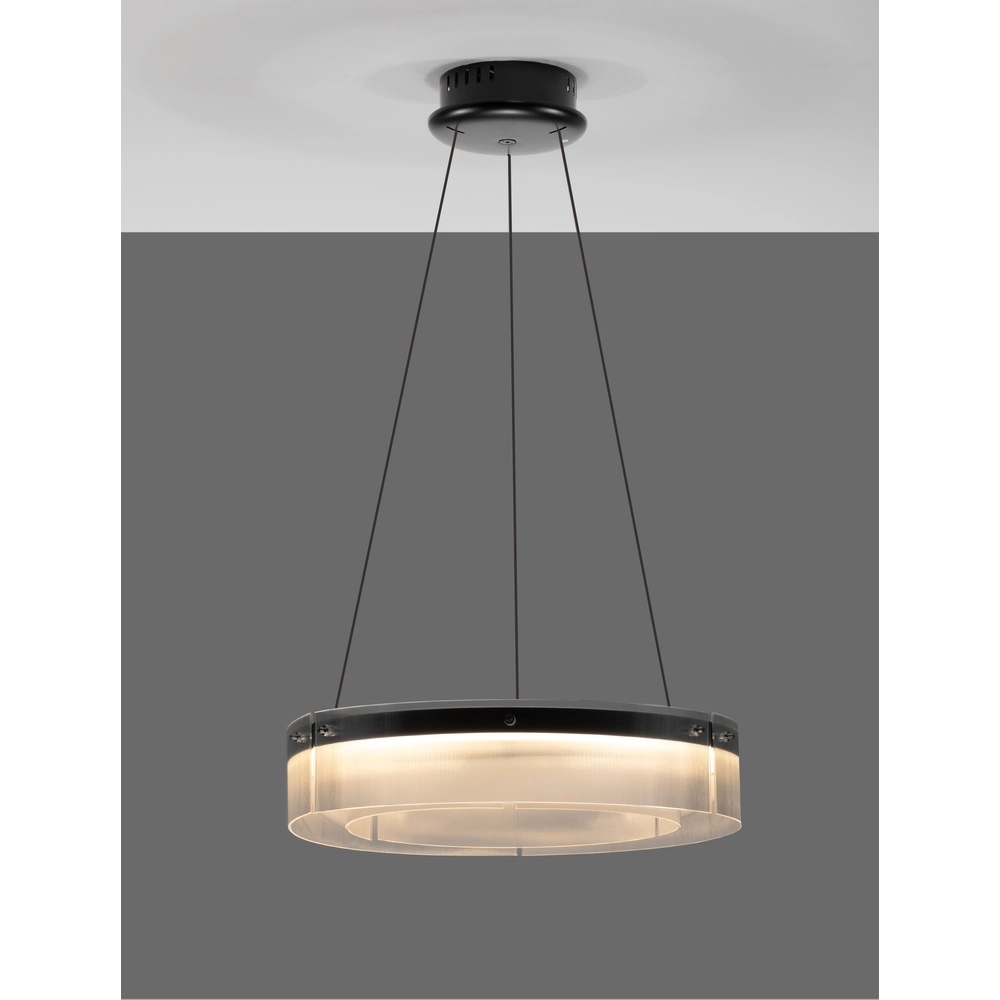 Design-Pendelleuchte Pauline schwarz mit Glas Ø 55cm Lyora 5212017445377