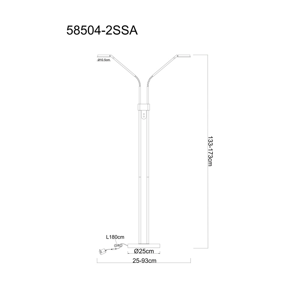 2-Licht-Leselampe Silvio Sandbraun Globo 9007371584048