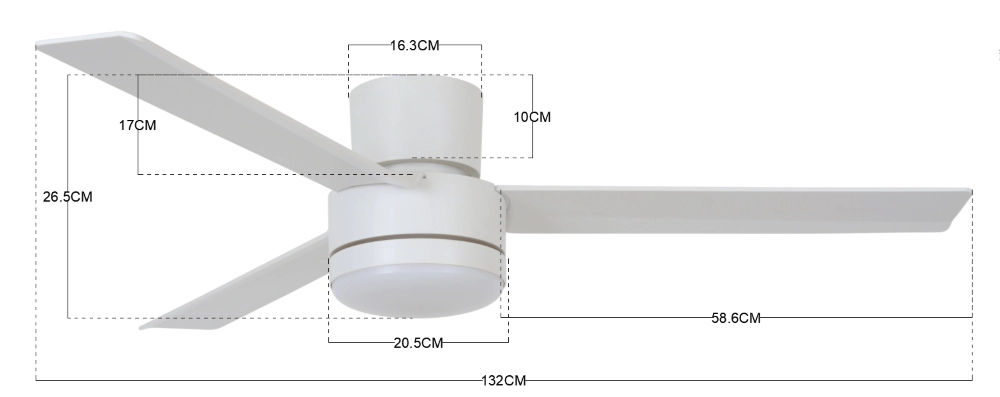 Deckenventilator mit Licht Lagoon Ø 132 cm – IP55 – Weiß Beacon 9333509137375