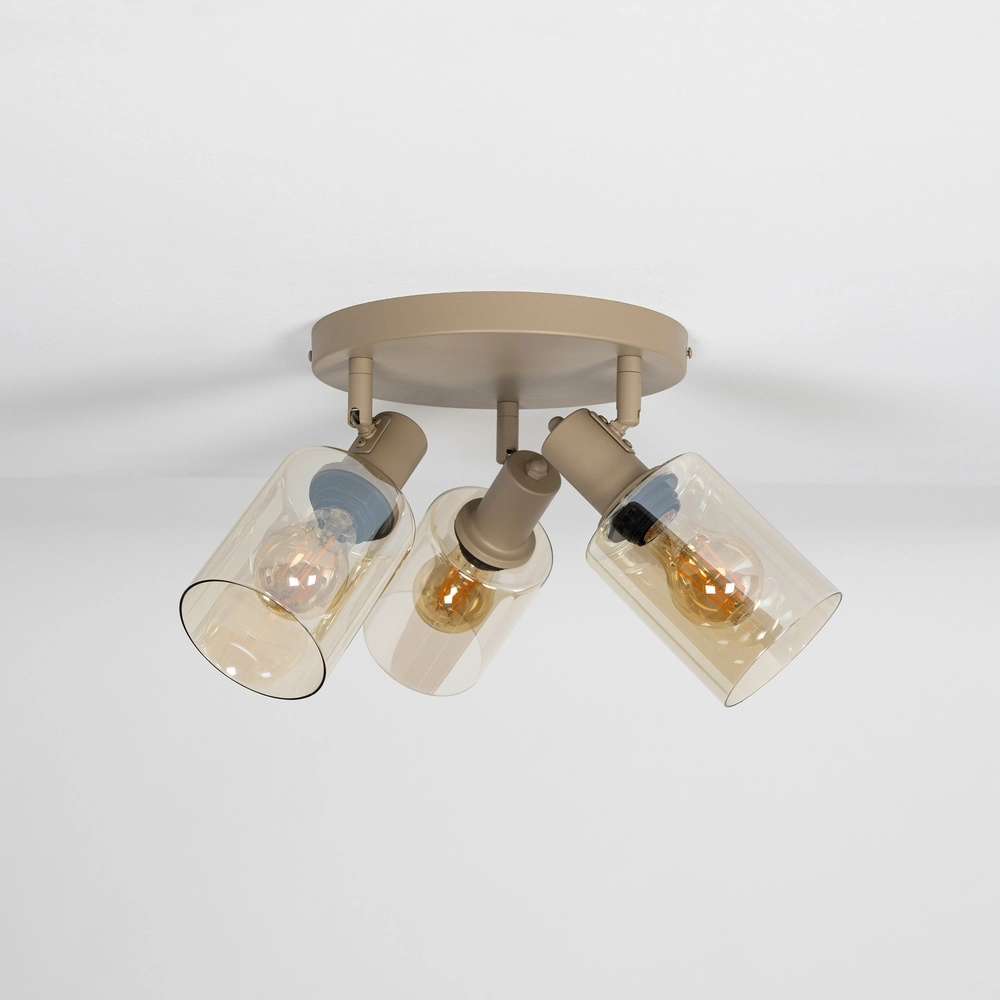Runde Deckenlampe Sepiora 3-hell sandbraun Lyora 8716803515222
