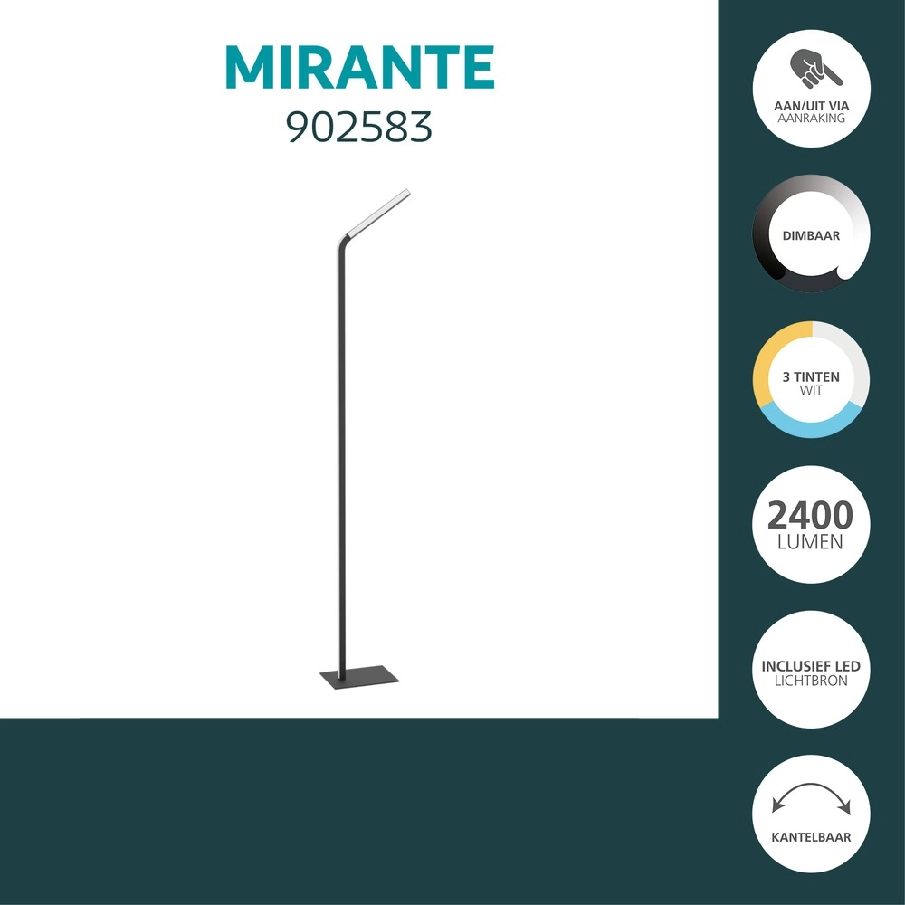 Design-Stehlampe Mirante Schwarz Eglo 9008606392407