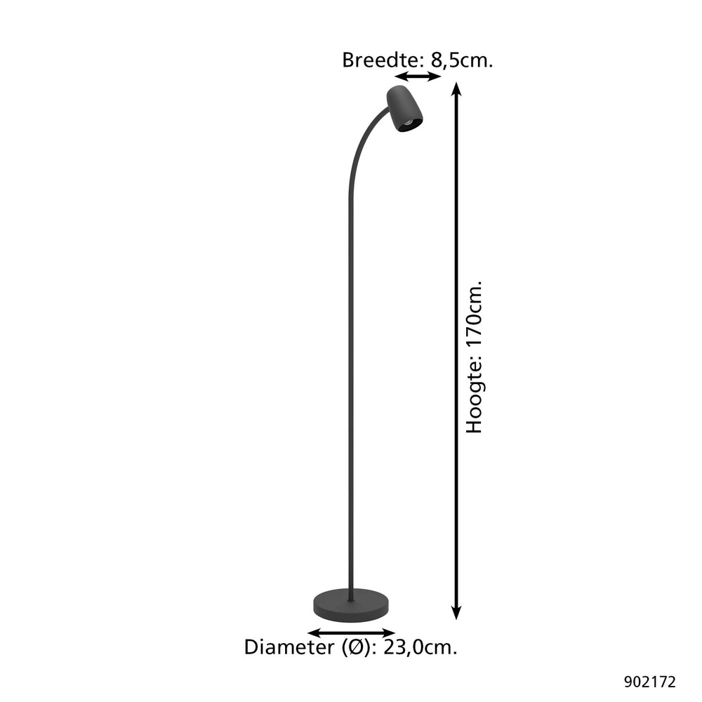 Stehlampe Carlo schwarz Eglo 9008606360819