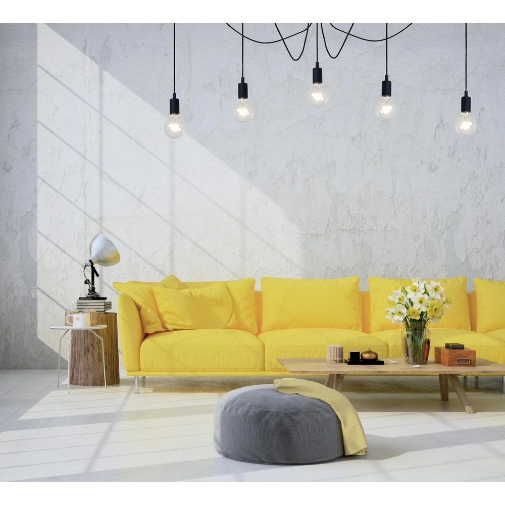 5-Licht Pendellampe schwarz Fix Geeignet für das Loft Lucide 5411212082701