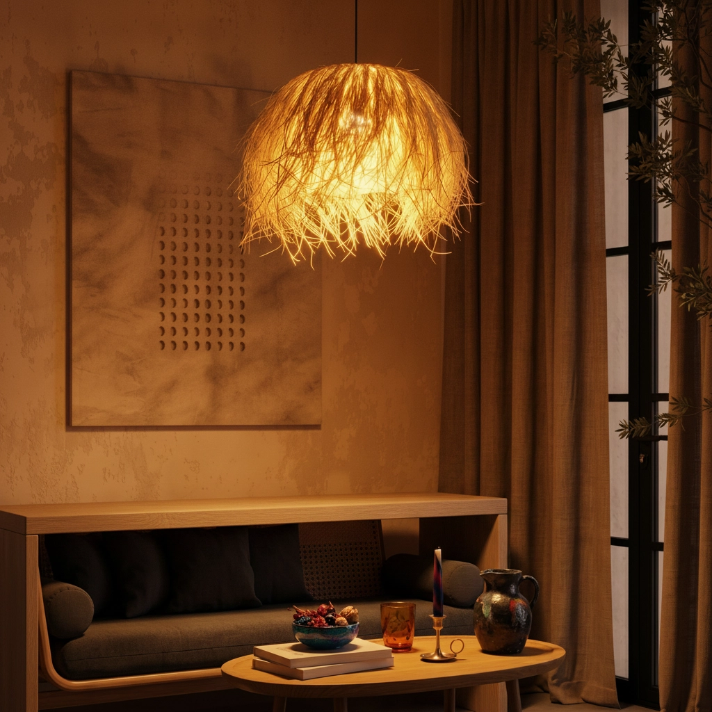 Rattan Pendelleuchte Jaunet Ø 65cm