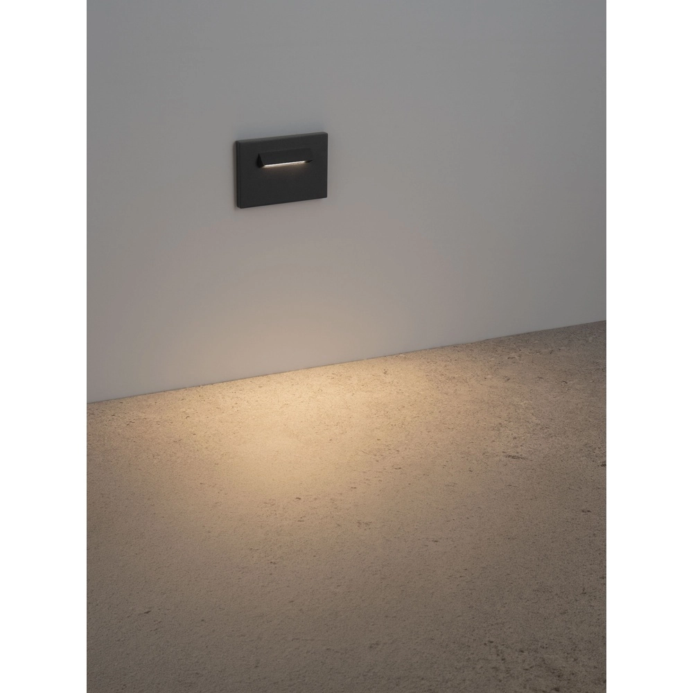 Einbaulicht Recto für die Wand Dunkelgrau